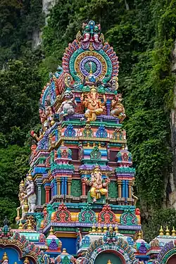 Temple Sri Submaraniam dans les grottes de Batu. Décembre 2019.