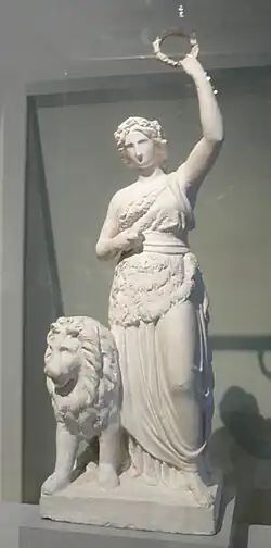 Modèle en plâtre de Schwanthaler, aux environs de 1838-1839 (visible au Bayerisches Nationalmuseum).