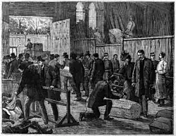 Identification des victimesau Palais de l'Industrie.