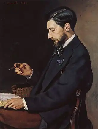 Portrait d'Edmond Maître (1869), huile sur toile (84&nbsp;×&nbsp;65&nbsp;cm), Washington, National Gallery of Art.