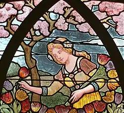 Vitrail de l'entrée d'une villa dans le Beaujolais - 1905