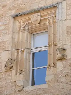 Fenêtre de la fin du XVe&nbsp;siècle dans la rue du Barry représentée dans un article de Jules de Verneilh.