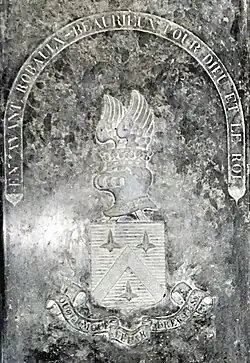 Dalle mortuaire du comte Ferdinand Auguste de Robaulx.