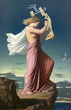 Léopold Burthe,Sapho jouant de la Lyre (1849).