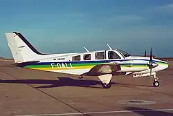 Beechcraft 58 Baron F-GALL d'Air Toulouse en 1990