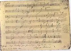 manuscrit autographe de Beethoven.