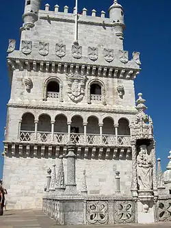 La décoration de style manuélin de la tour de Belém.