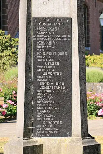 Une des plaques de marbre.