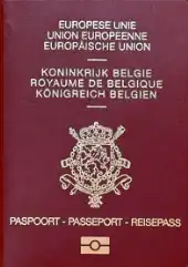Photo d'un passeport belge.