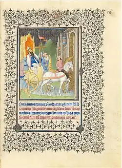 Enluminure du retour de la Vraie Croix à Jérusalem