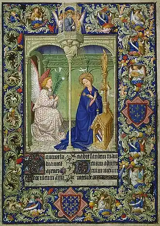 L'annonciation aux armes du duc de Berry, Les Belles Heures du duc de Berry.