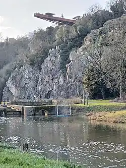 Belvédère Le Porte-Vue et la chaussée de Caffino vus de Maisdon-sur-Sèvre.