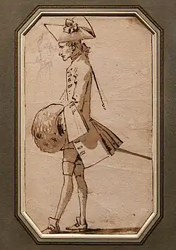 Caricature d'un homme de profil par Giandomenico Tiepolo