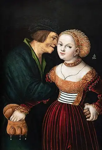 Les Amants mal assortis par Lucas Cranach l'Ancien
