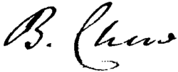 signature de Benjamin Chew