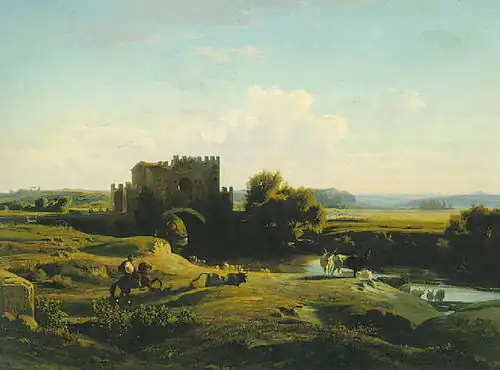 Vue du pont Nomentano (1852), localisation inconnue.