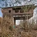 Poste d'aiguillage en ruine près de la gare de Gartenfeld