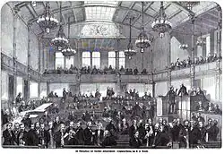 La salle du Zollparlament (gravure de 1868).