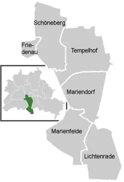 District map of Tempelhof-Schöneberg