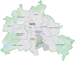 localisation de l'arrondissement de Neukölln