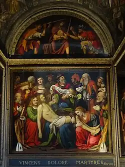 La Piétà de Bernardino Luini dans La Chapelle de la Passion en l’église San Giorgio al Palazzo, Milan, datées de 1516.
