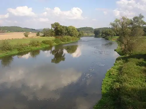 La Berounka, vue du pont de Dolany.