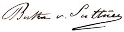 signature de Bertha von Suttner