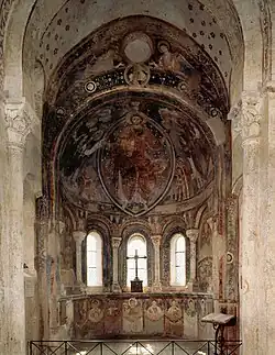 Fresques de l'abside de la chapelle des moines de Berzé-la-Ville (Bourgogne, France).