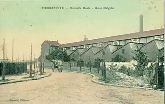 L'entreprise Delgobe à Pierrefitte-sur-Seine au début du XXe&nbsp;siècle, dans la zone d'activité toujours existante située entre la ligne de Grande Ceinture et la ligne Paris - Lille.