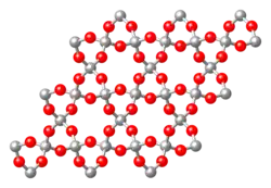 macromolécule[SiO2]n(silice cristallisée, tridimensionnelle - ici : quartz β)