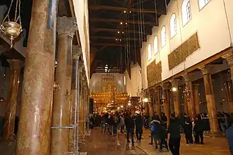 Nef centrale de la basilique de Bethléem