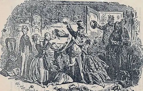 Joie générale : Tante Betsey propose l'émigration, par Phiz.