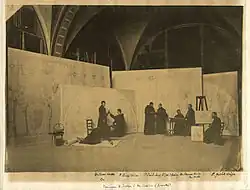 Peintres de l'École de Beuron en plein travail au Mont-Cassin en 1878