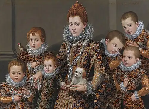 Portrait de Bianca degli Utili Maselli et de ses enfants, vers 1604-1605, San Francisco, Legion of Honor.