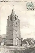 Carte postale de l'ancienne église vers 1909.