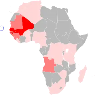 Carte colorée de l'Afrique