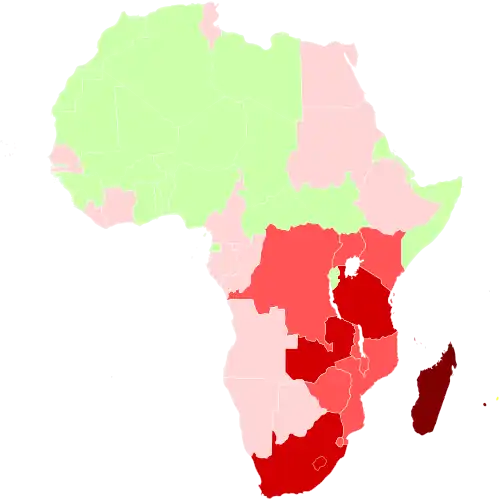 Carte colorée de l'Afrique