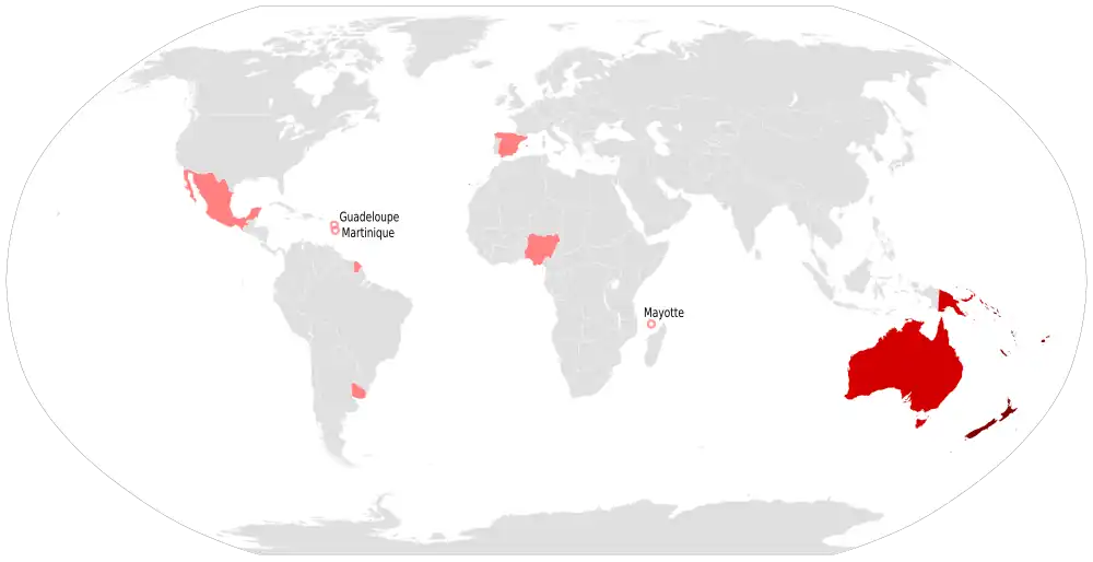 carte colorée du monde