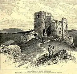 Les ruines de la forteresse de Jezraël, dans les années 1880.