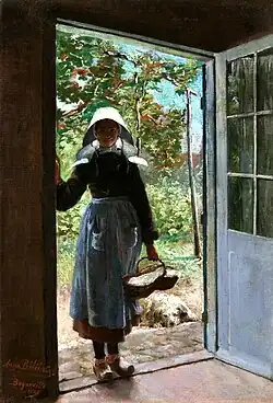 Bretonne au seuil d'une maison (1889) Musée national de Wrocław.