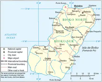 Carte de Bioko.