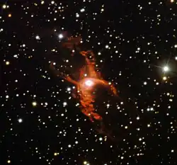 La nébuleuse NGC 6537 captée par le New Technology Telescope de l'observatoire de La Silla.
