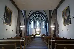 Intérieur de l'église catholique.