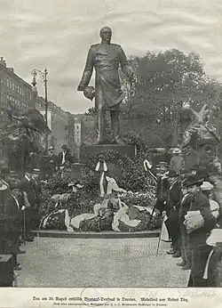 Dresde : inauguration du monument Bismarck en 1903 (détruit en 1946)