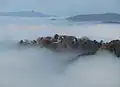 Mer de nuages entourant le château