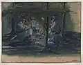 Bivouac de la Tapinière, hiver 1914-1915, Gilbert de Guingand, aquarelle, La Contemporaine