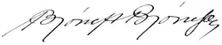 Signature de Bjørnstjerne Bjørnson