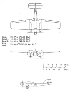 Description de l'image Blériot 137 3-view NACA-AC-169.png.