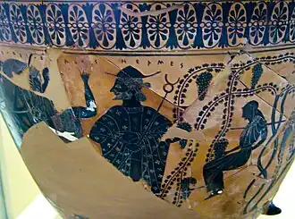 Kylix-cratère à figures noires, par Exékias, -530.