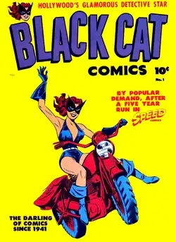 couverture en couleur présentant une femme masquée sur une moto.